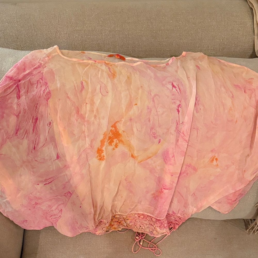 Richele jones Pink and Orange Tie-Dye silk Blouse
